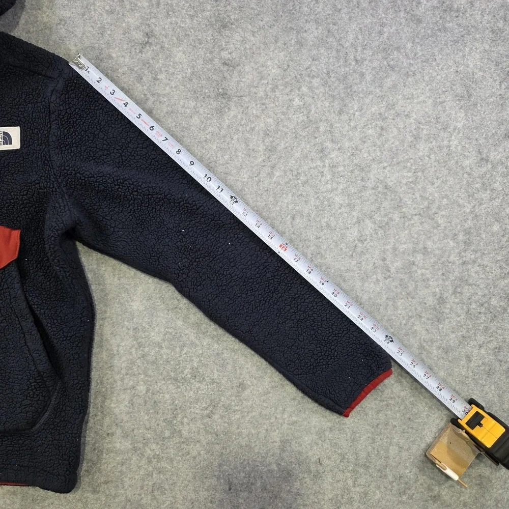 The North Face Campshire Hoodie Mens Small Blue Sherpa Fleece 1/4‎ Zip Pullover
